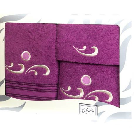 Комплект полотенец Valentini "Fantasy", 1158, 3 шт, фиолетовый