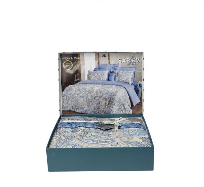 Постельное белье Sarev "Volga", семейное, синий