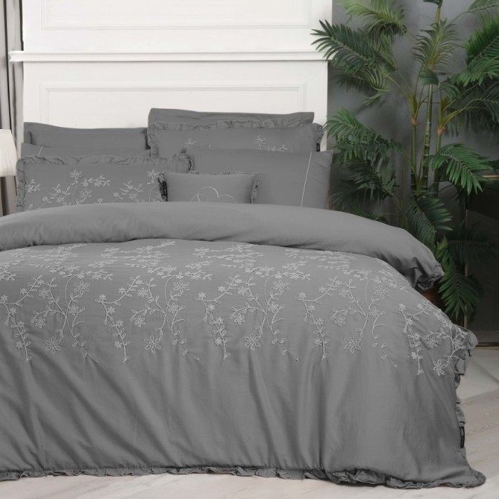 Постельное белье Sarev "Buda", 2-х спальное (евро), серый