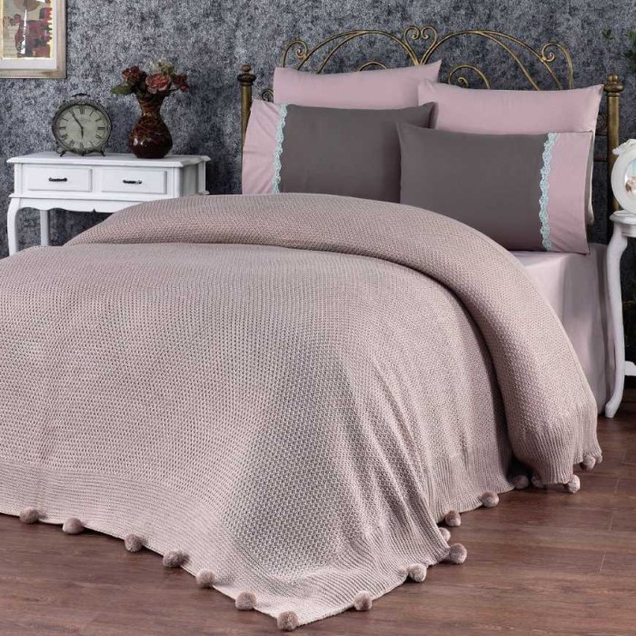 Постельное белье Do&Co с пледом "Success", 2-х спальное (евро), серо-коричневый