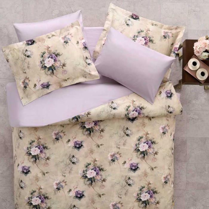 Постельное белье Tivolyo Deluxe "Belissa", 2-х спальное (евро), бежевый