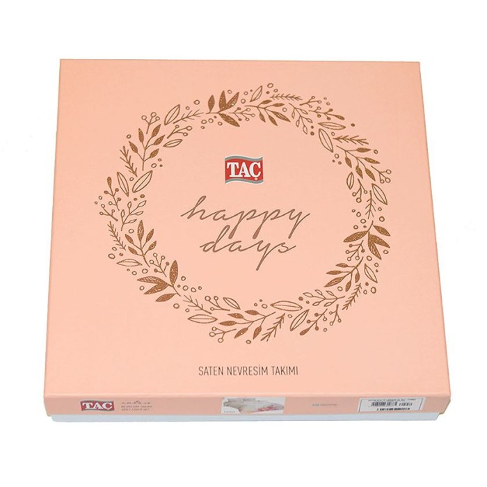 Постельное белье Tac Saten "Sarina", 2-х спальное (евро), V06, фиолетовый