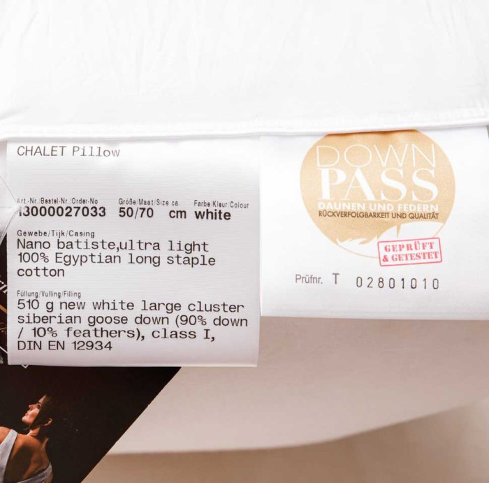 Подушка Brinkhaus пуховая "Chalet", 50x70 см, мягкая