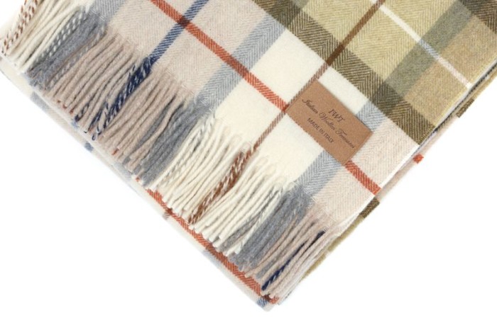 Плед IWT Srl шерсть "Sorrento 1", 150x200 cм, оливковый