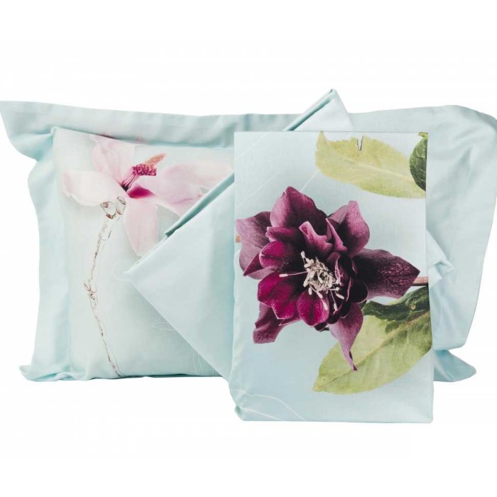 Постельное белье Tivolyo Deluxe "Floris", 1,5 спальное, голубой