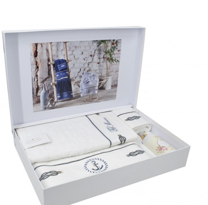 Набор полотенец Tivolyo "Anchor", 3 шт, белый