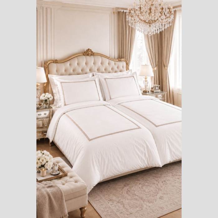 Постельное белье Mirabello перкаль "Ritz", семейное, белый