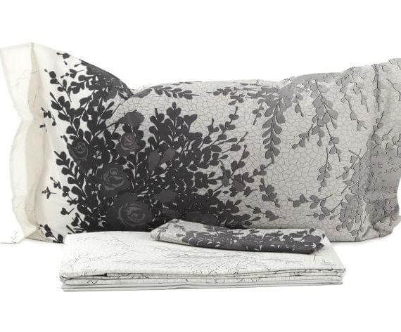 Постельное белье Blumarine "Gemma Onice", 2-х спальное (евро), серо-черный