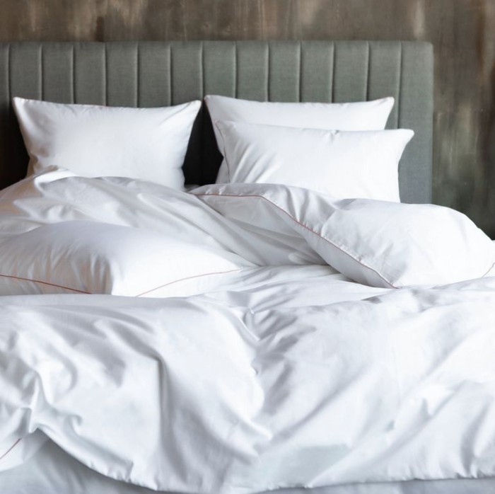 Постельное белье German Grass "Innsbruck Rose", семейное, белый, розовый кант