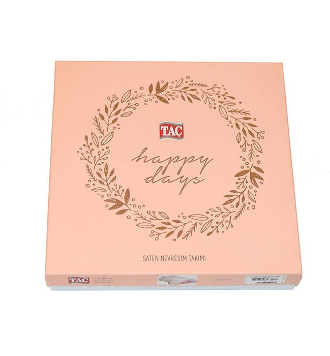 Постельное белье Tac Saten "Paisley", 2-х спальное (евро), золотистый