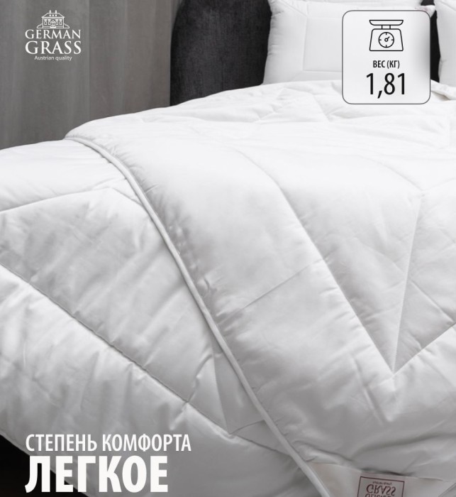 Одеяло German Grass шерсть "Merino Wool", 200x220 см, легкое