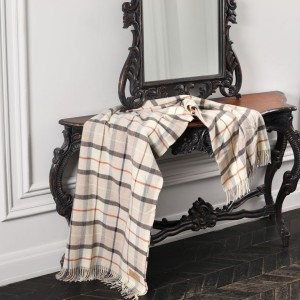 Плед IWT Srl шерсть "Sorrento 3", 150x200 cм, бежево-коричневый