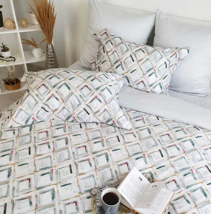 Постельное белье Tivolyo "Bailey", king-size, белый