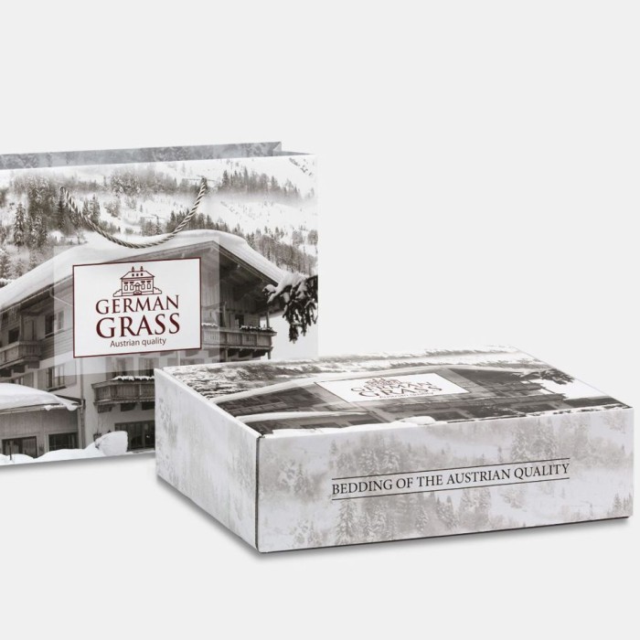 Постельное белье German Grass на резинке "Arctic White Brilliant", семейное, белый