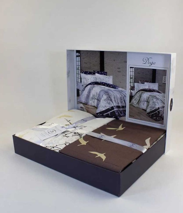 Постельное белье Do&Co Delux "Doga", 2-х спальное (евро), коричневый