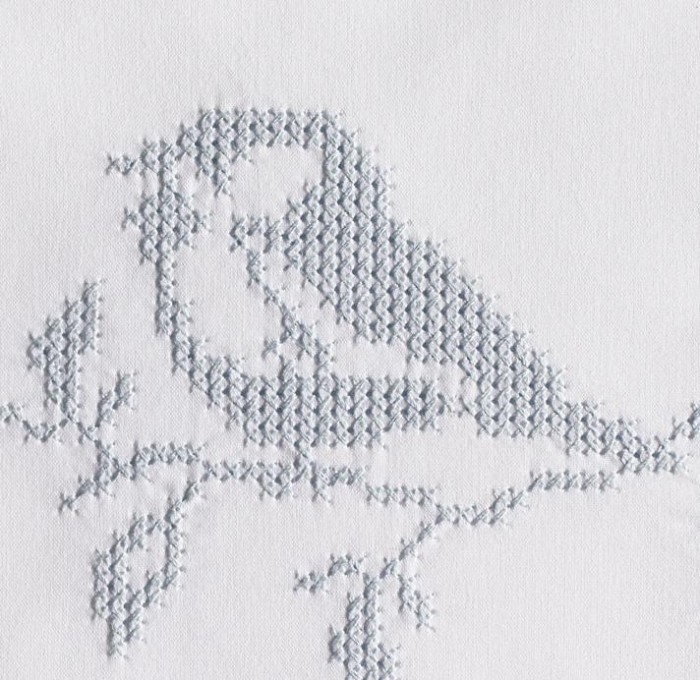 Постельное белье "Синички" Bovi, белый