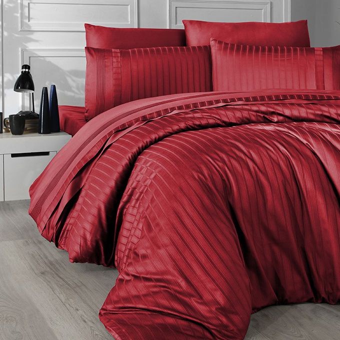 Постельное белье Do&Co жаккард Delux "New Trend", 2-х спальное (евро), красный