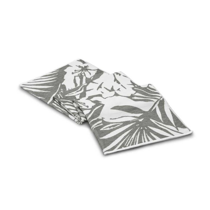 Полотенце Lappartement пляжное "Floral", 100x180 см, бело-темно-серый