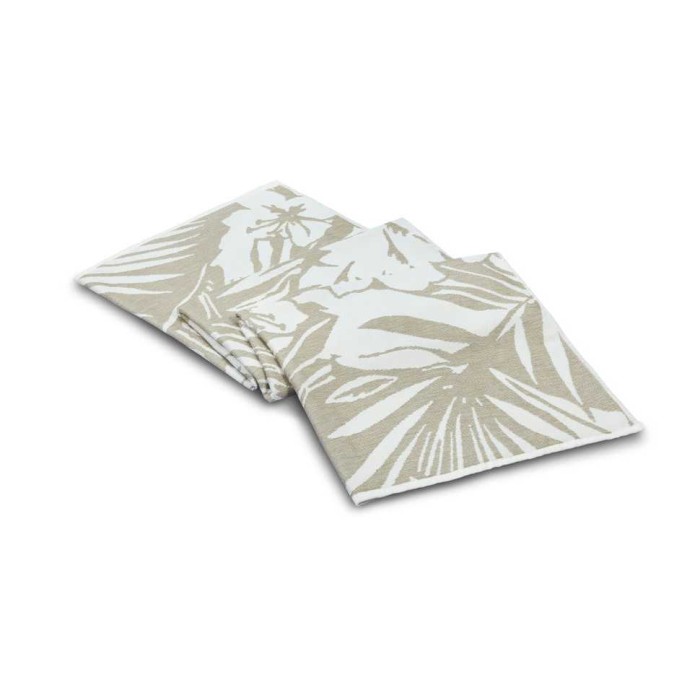 Полотенце Lappartement пляжное "Floral", 100x180 см, бело-льняной