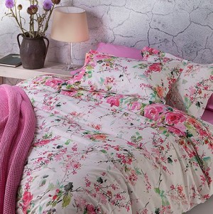 Постельное белье MIRABELLO "ROSE FLEURS R09", 2-х спальное (евро), розовый