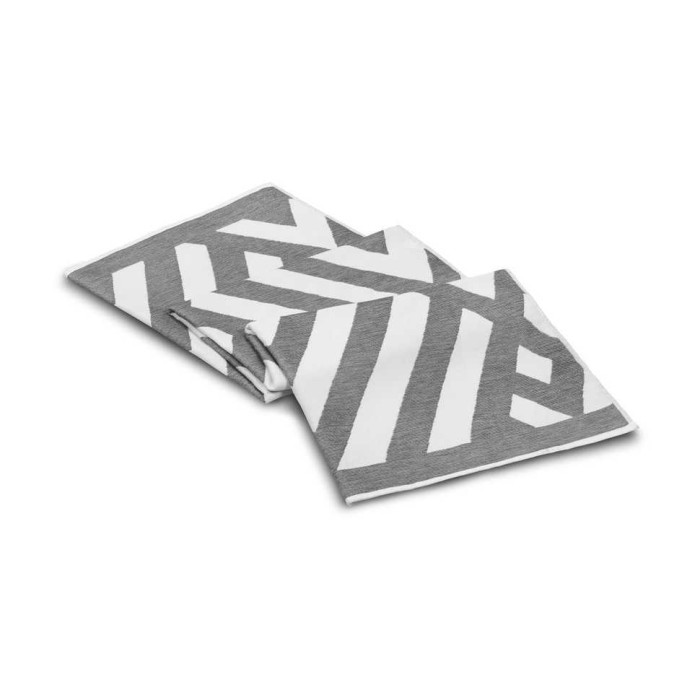 Полотенце Lappartement пляжное "Geometric", 100x180 см, бело-темно-серый