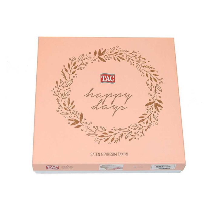 Постельное белье Tac Saten "Azure", 2-х спальное (евро), коричневый