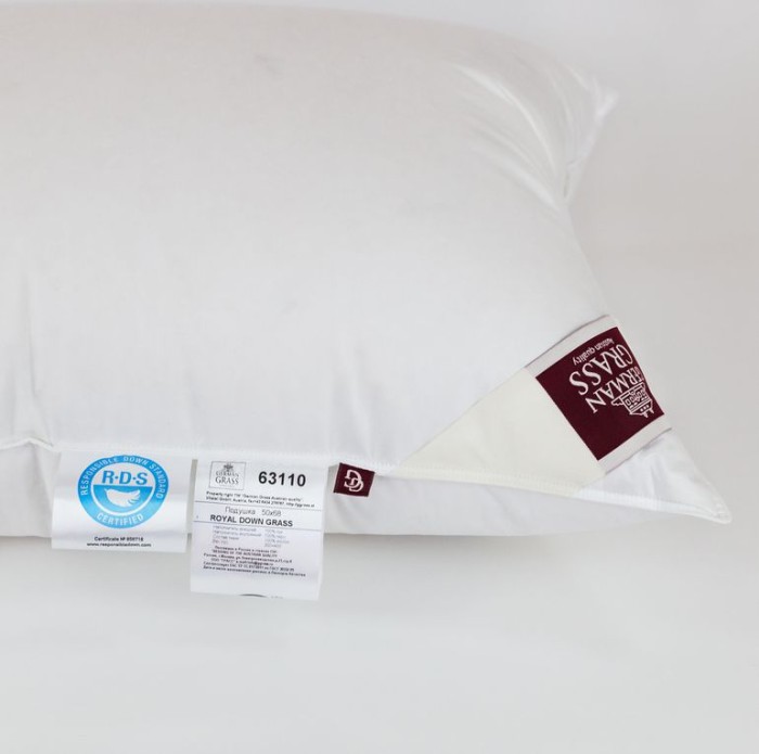 Подушка German Grass пуховая "3D Royal", 60x80 см, упругая