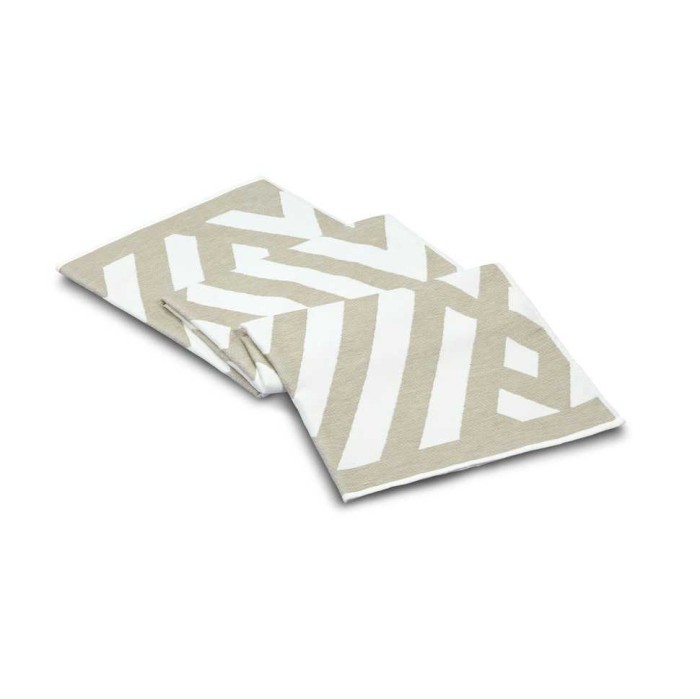 Полотенце Lappartement пляжное "Geometric", 100x180 см, бело-льняной