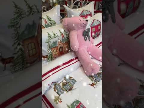 Постельное белье Tac двустороннее "Santa" v01, 2-х спальное (евро), красный