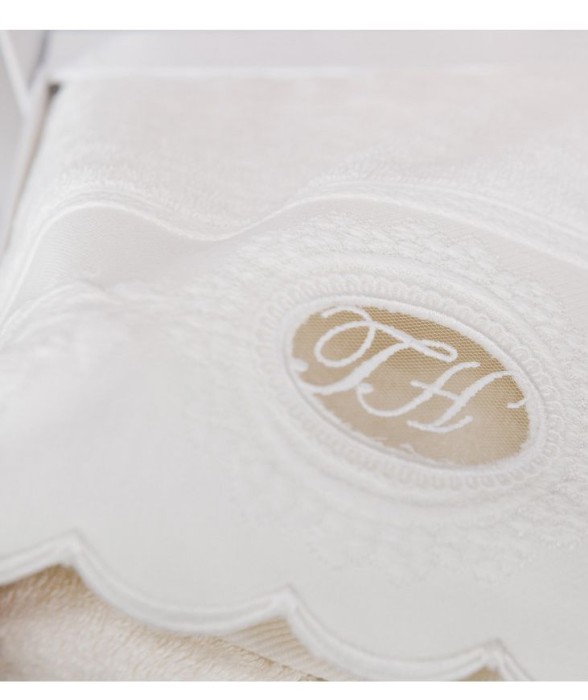 Набор полотенец Tivolyo "Antoinette", 2 шт, кремовый