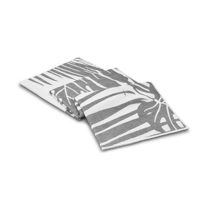 Полотенце Lappartement пляжное "Leaf", 100x180 см, бело-темно-серый