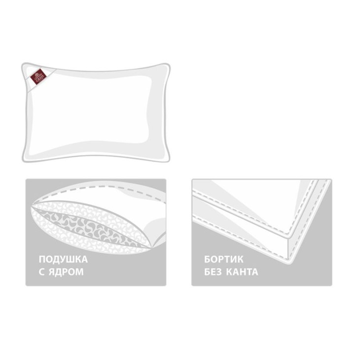 Подушка German Grass с бортиком "3D White", 70x70 см, упругая