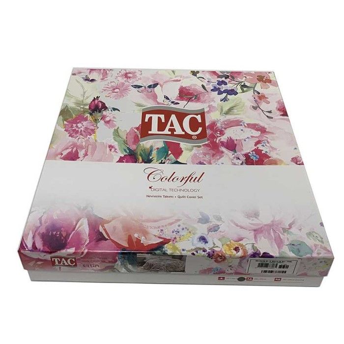 Постельное белье Tac Digital Saten "Ruben", 2-х спальное (евро), серый