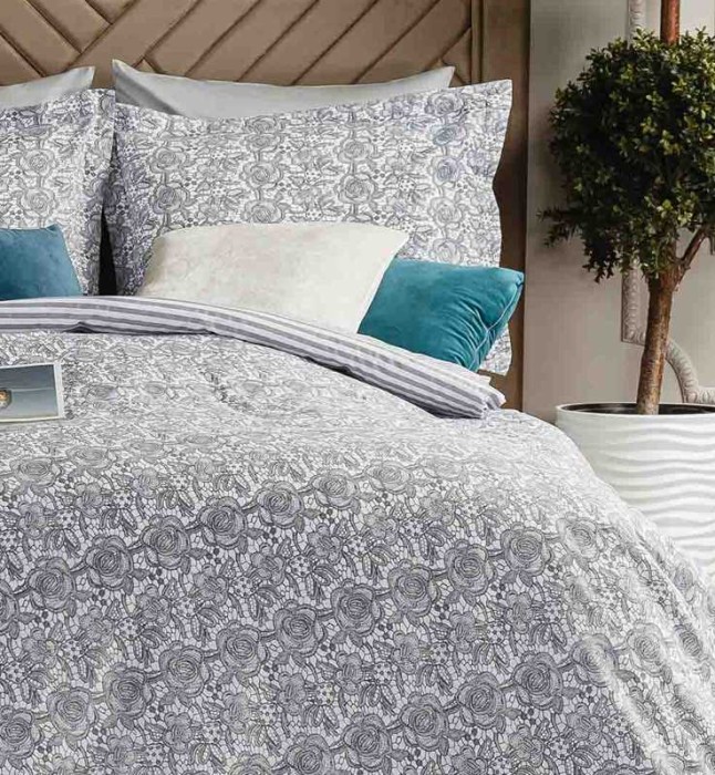 Постельное белье Arya Simple Living "Tiny", 2-х спальное (евро), серый