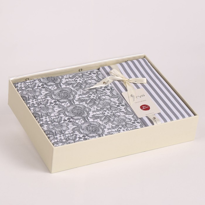 Постельное белье Arya Simple Living "Tiny", 2-х спальное (евро), серый