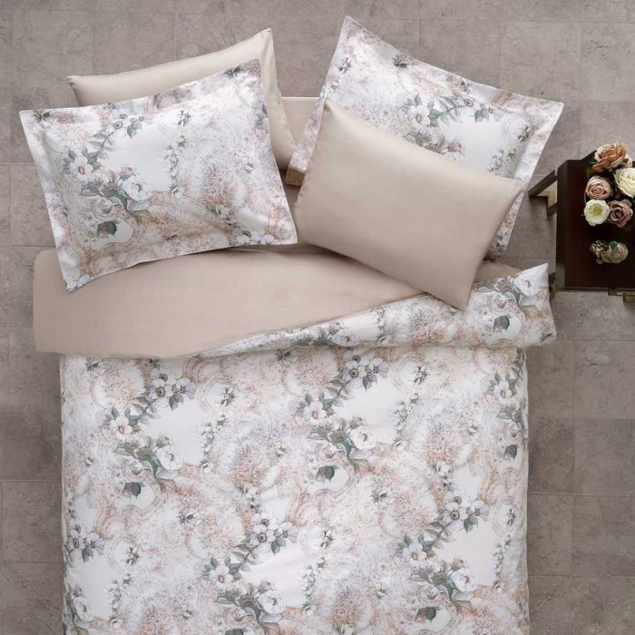 Постельное белье Tivolyo Deluxe "Nikita", 2-х спальное (евро), пудра