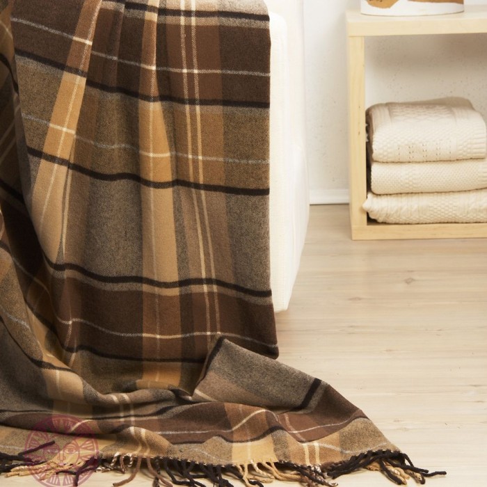 Плед Luxberry шерсть "Vandyck", 130x170 см, бежево-коричневый