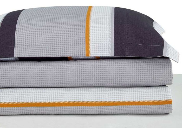 Постельное белье Arya Simple Living "Arfa", 2-х спальное (евро), серый