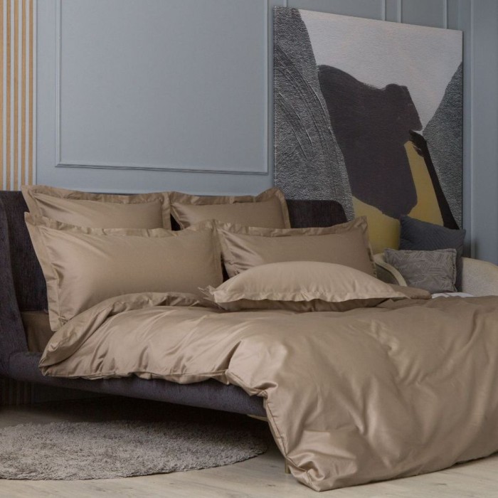 Постельное белье  German Grass на резинке "Caramel Beige Allure", 1,5 спальное, бежевый