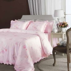 Постельное белье VALERON USC "MADELINE" CK PEMBE, 2-х спальное (евро), розовый