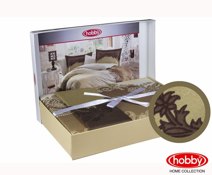 Постельное белье Hobby "Filomena", 2-х спальное (евро), коричневый