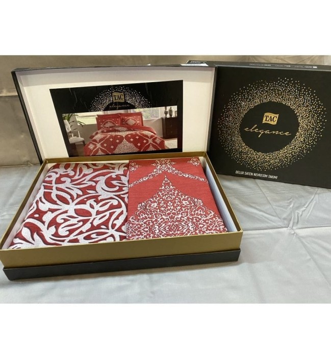 Постельное белье Tac Delux "Aira", 2-х спальное (евро), красный