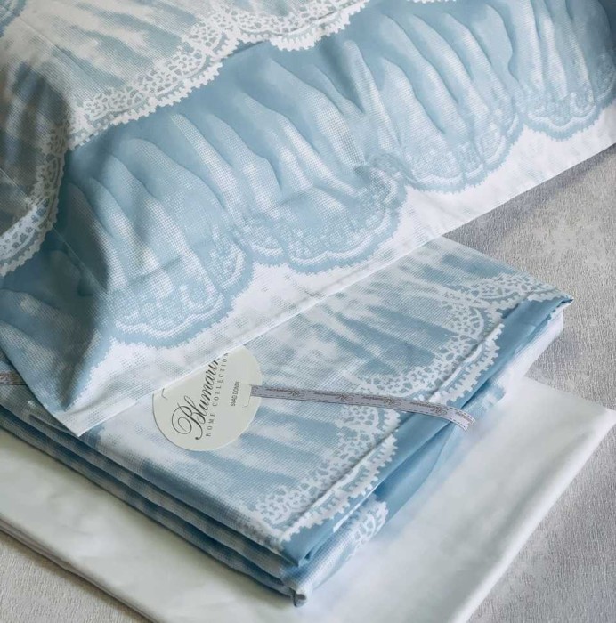 Постельное белье BLUMARINE "Elisabetta", семейное, светло-голубой