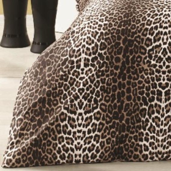 Постельное белье Tac Saten "Leopard", 2-х спальное (евро), коричневый