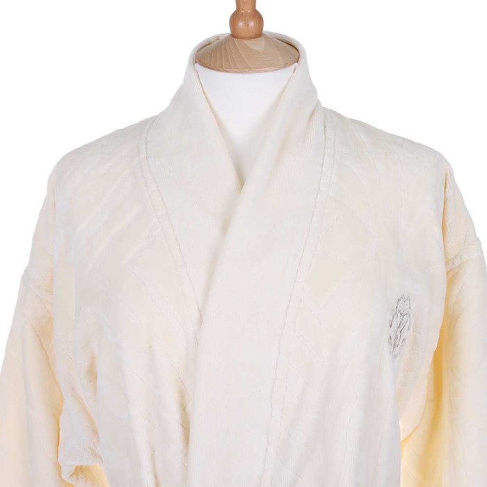 Халат велюровый Roberto Cavalli "Zebrona 810" жаккард, L-XL, кремовый