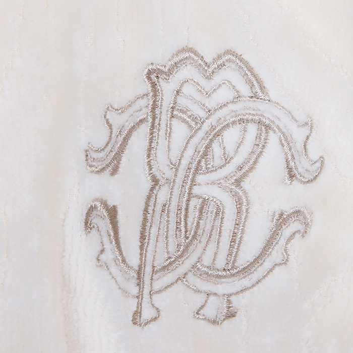 Халат велюровый Roberto Cavalli "Zebrona 810" жаккард, L-XL, кремовый