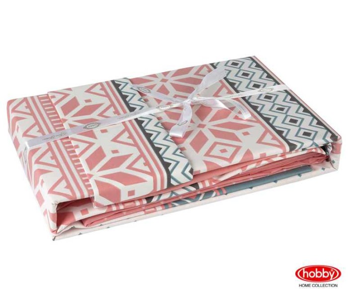 Постельное белье Hobby поплин "Carla", 1,5 спальное, персиковый