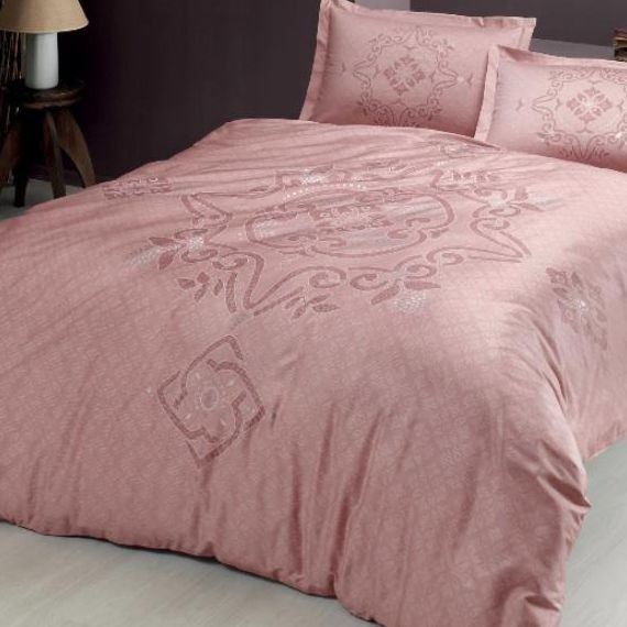 Постельное белье Tac "Bruna", 2-х спальное (евро), розовый