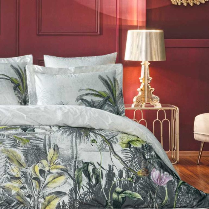 Постельное белье Valeron USC "Floresta", 2-х спальный (евро), серый