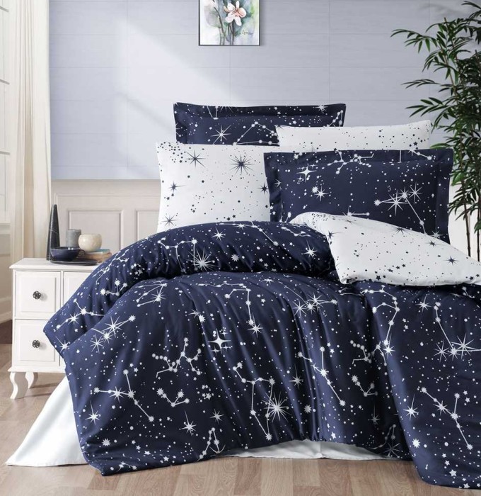 Постельное белье Do&Co Delux "Galaxy", 2-х спальное (евро), синий